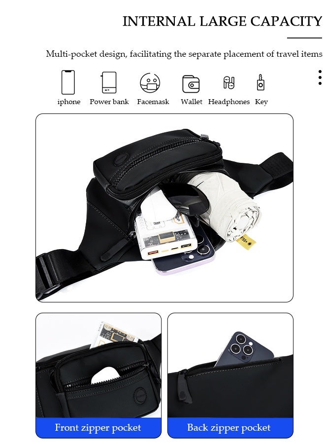 DUNISO Crossbody Fanny Pack for Women Men,Crossbody Waist Bag Belt Bag,Slim Running Belt Waist Pack,Fashion Water Resistant Waist Pouch Packs Chest Bag with Adjustable Strap for Travel Walking Running Hiking Cycling - Image 3